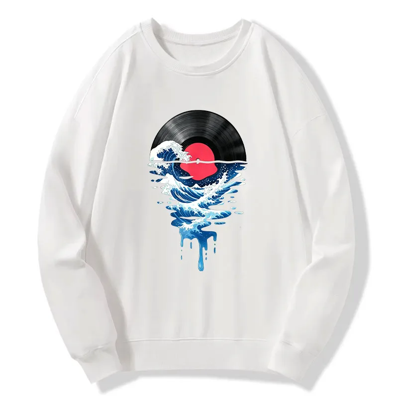 Tokyo-Tiger Vinyl Records And Waves Classic Sweatshirt