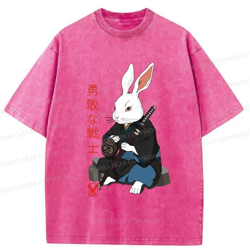 Tokyo-Tiger Rabbit Samurai Washed T-Shirt