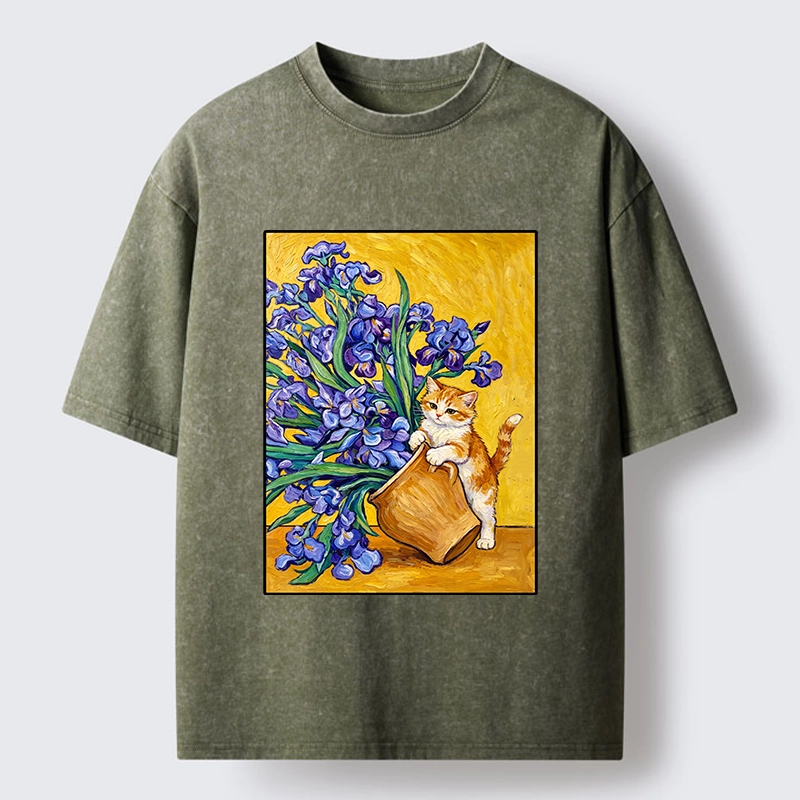 Tokyo-Tiger Iris Cat Classic Washed T-Shirt