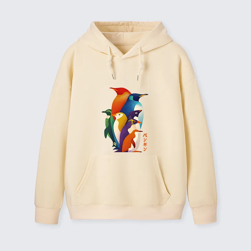 Tokyo-Tiger Cute Multi Tone Penguins Classic Hoodie