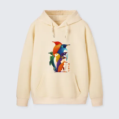 Tokyo-Tiger Cute Multi Tone Penguins Classic Hoodie