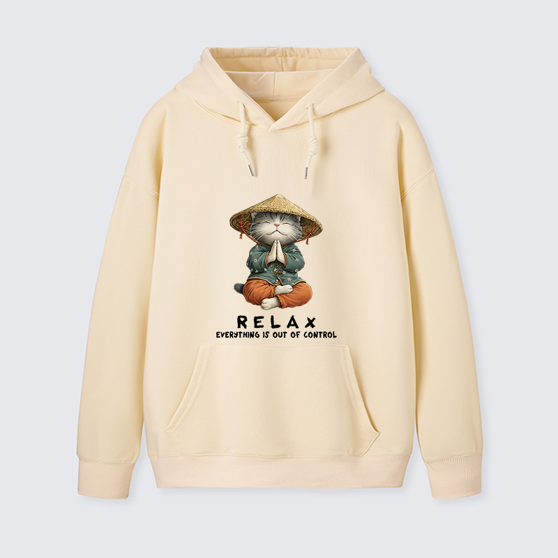 Tokyo-Tiger Zen Relax Cat Graphic Classic Hoodie