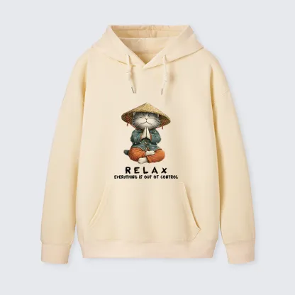 Tokyo-Tiger Zen Relax Cat Graphic Classic Hoodie