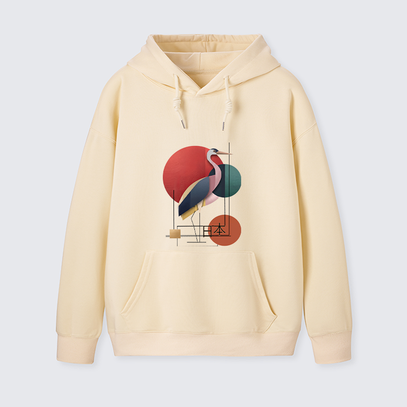 Tokyo-Tiger Geometric Crane Art Classic Hoodie