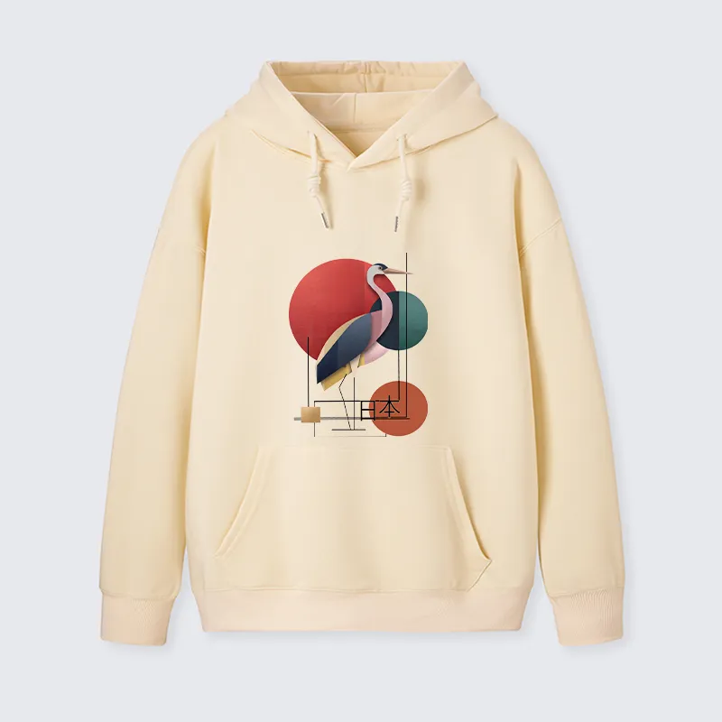 Tokyo-Tiger Geometric Crane Art Classic Hoodie