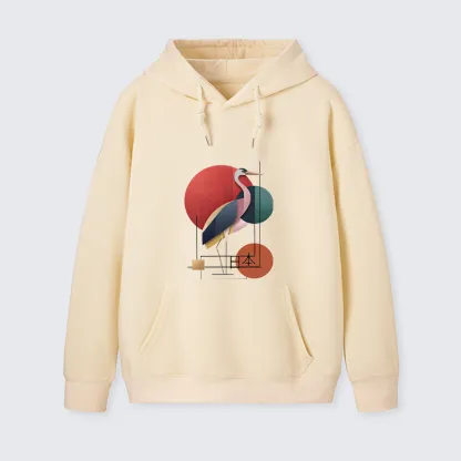 Tokyo-Tiger Geometric Crane Art Classic Hoodie