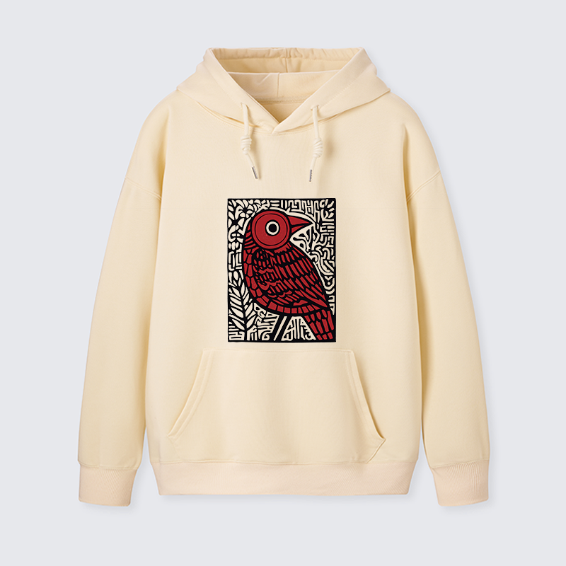Tokyo-Tiger Retro Woodblock Bird Classic Hoodie