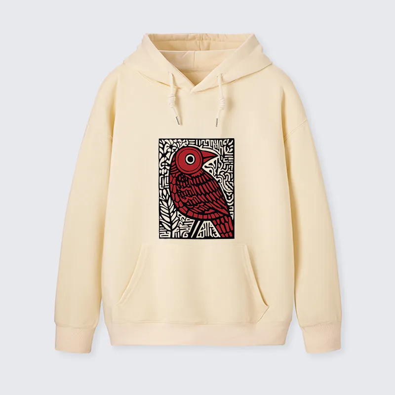 Tokyo-Tiger Retro Woodblock Bird Classic Hoodie