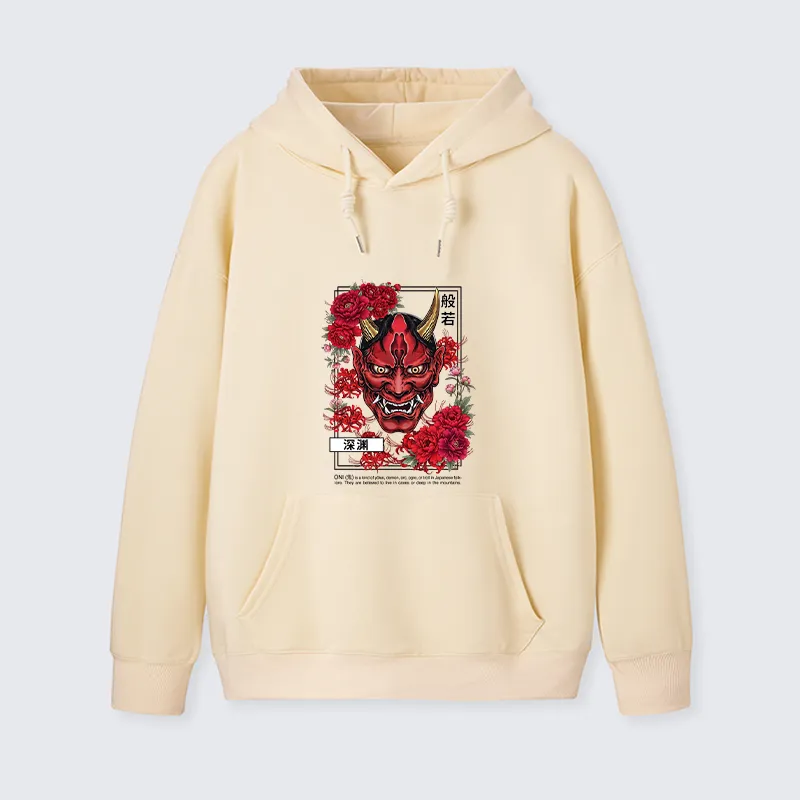 Tokyo-Tiger Cool Oni Floral Art Classic Hoodie