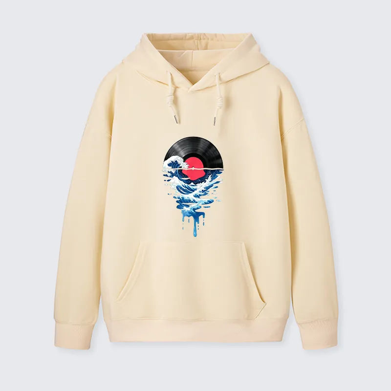 Tokyo-Tiger Vinyl Records And Waves Classic Hoodie Sale