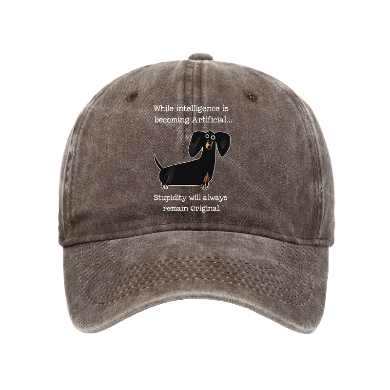 Tokyo-Tiger Dachshund Real Humor Funny Meme Washed Cap