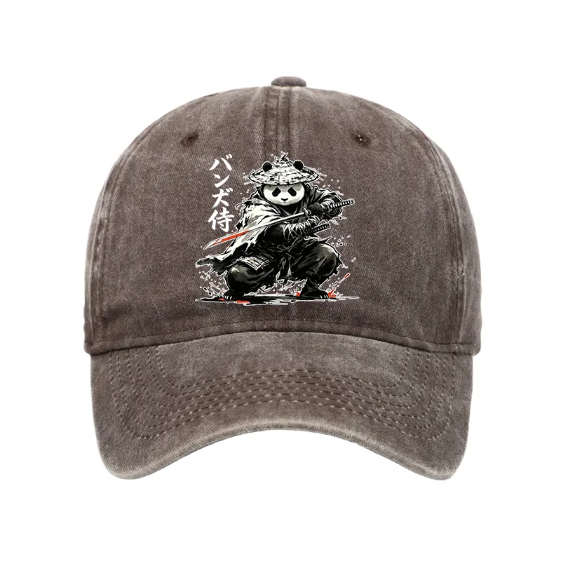 Tokyo-Tiger Panda Samurai Warrior Washed Cap