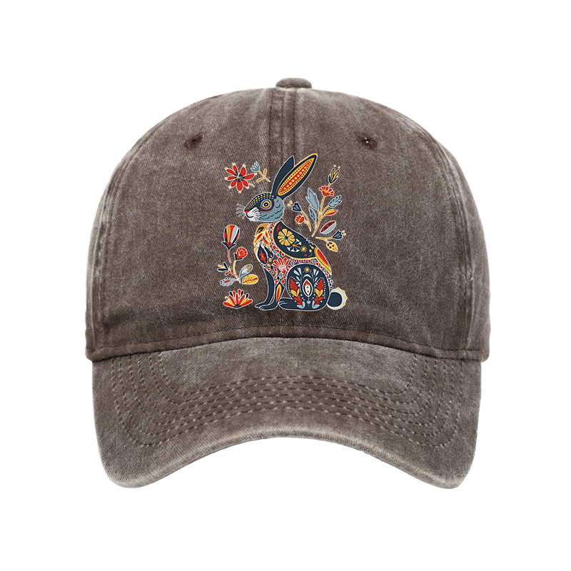 Tokyo-Tiger Folk Hare Bloom Washed Cap