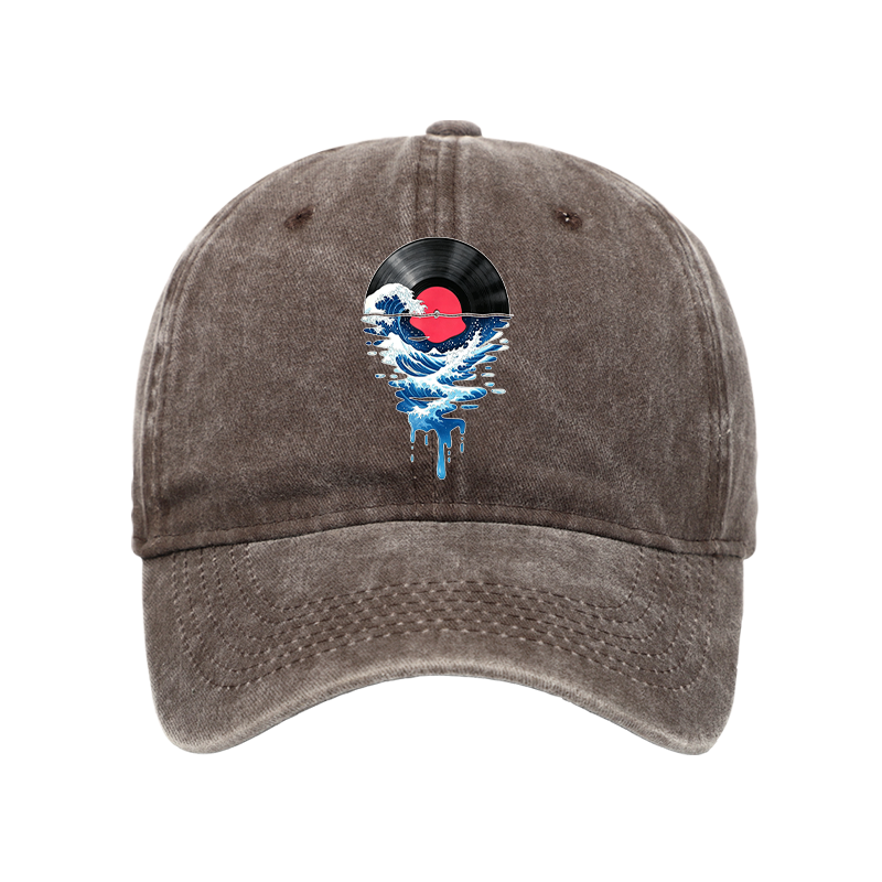 Tokyo-Tiger Vinyl Records And Waves Washed Cap