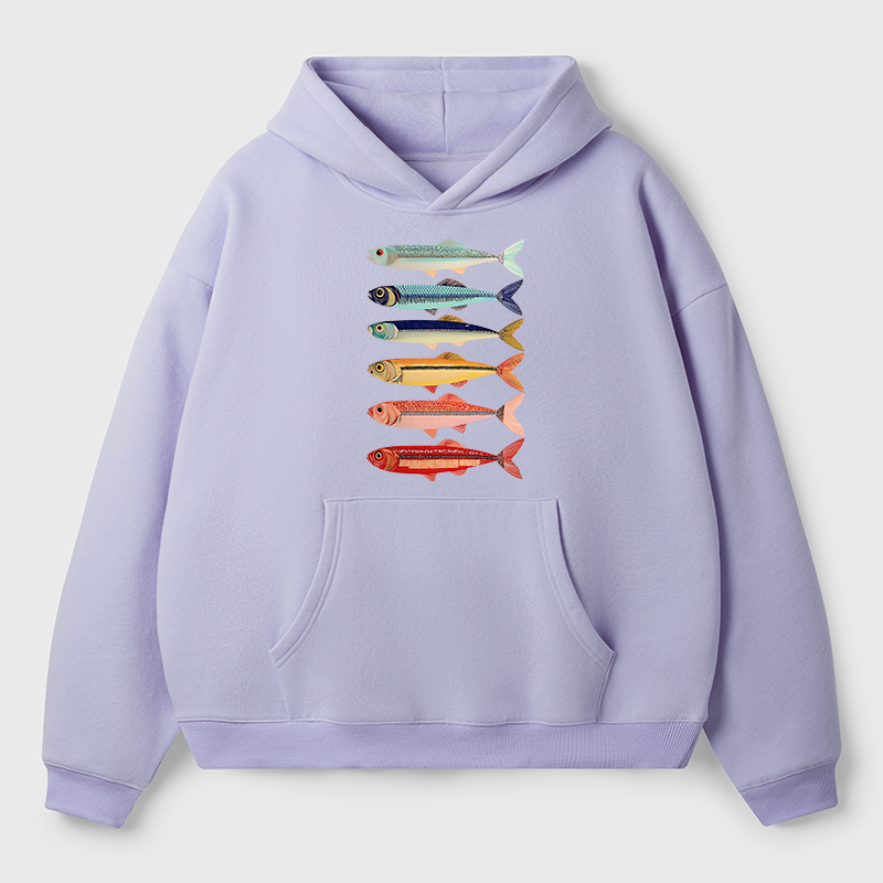 Tokyo-Tiger Colorful Fish Stack Adult Fleece Hoodie