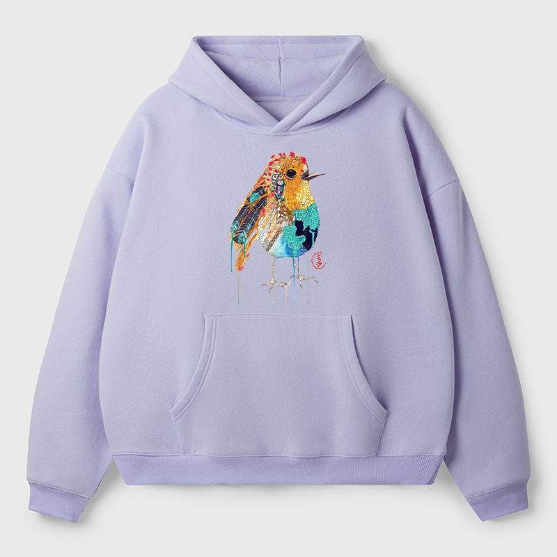 Tokyo-Tiger Sparkly Wild Bird Adult Fleece Hoodie