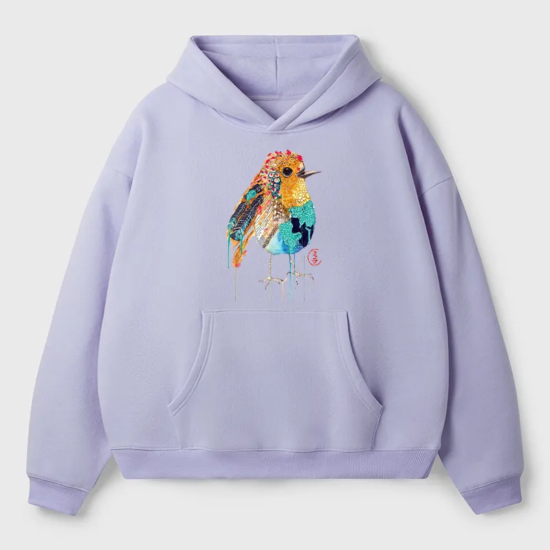 Tokyo-Tiger Sparkly Wild Bird Adult Fleece Hoodie