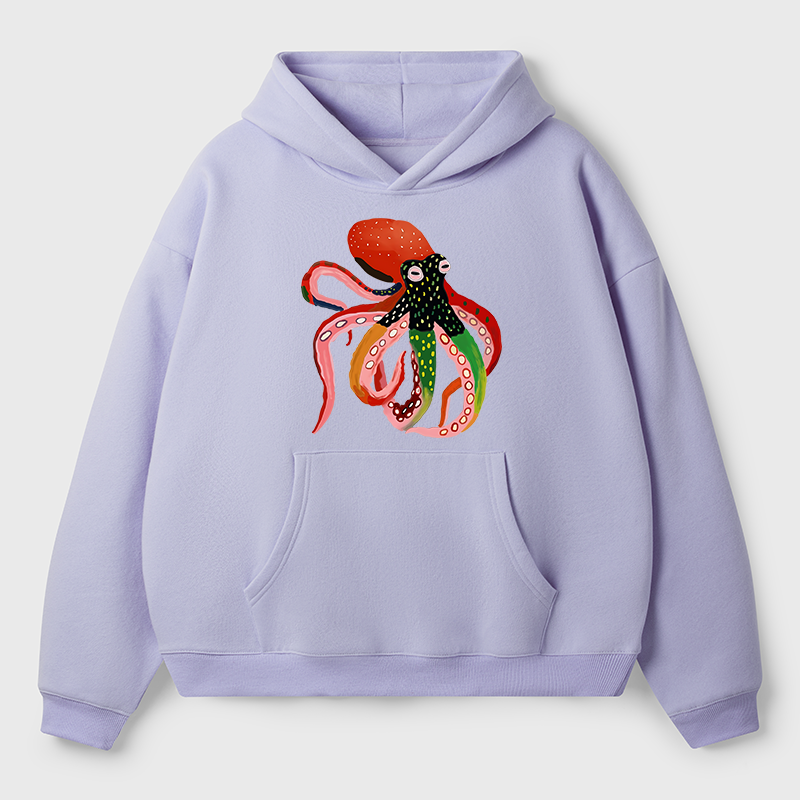 Tokyo-Tiger Colorful Octopus Art Adult Fleece Hoodie