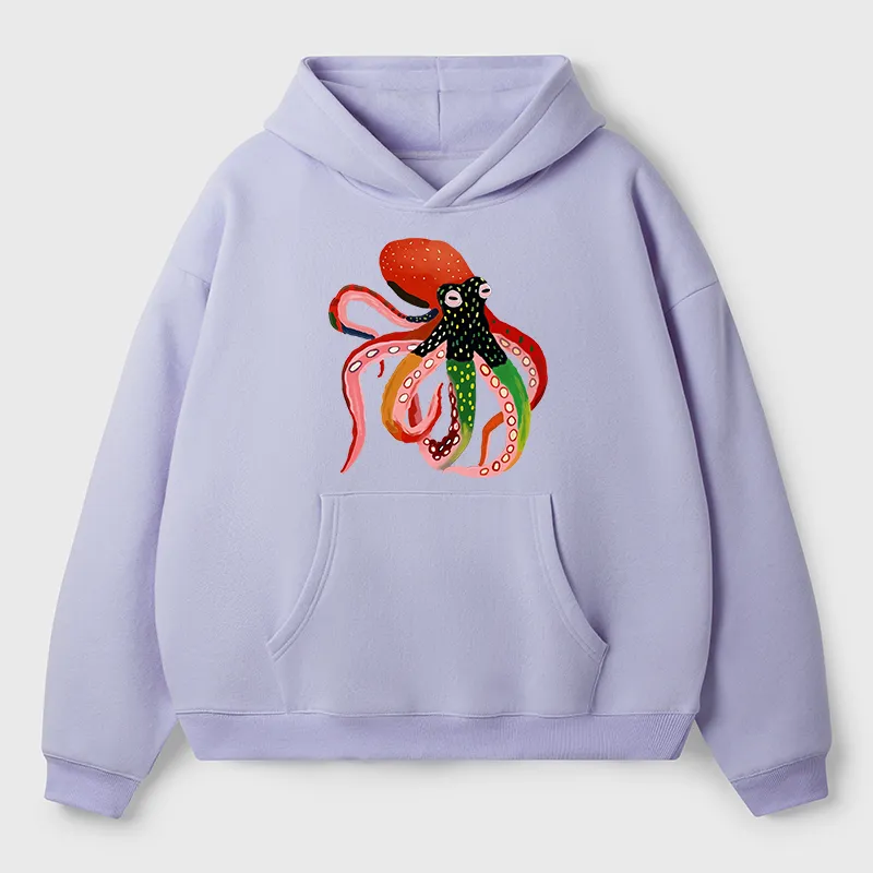 Tokyo-Tiger Colorful Octopus Art Adult Fleece Hoodie