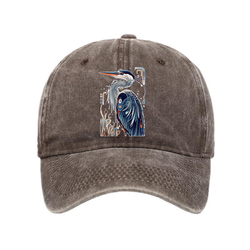 Tokyo-Tiger Stylish Blue Heron Washed Cap