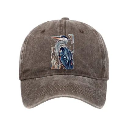Tokyo-Tiger Stylish Blue Heron Washed Cap