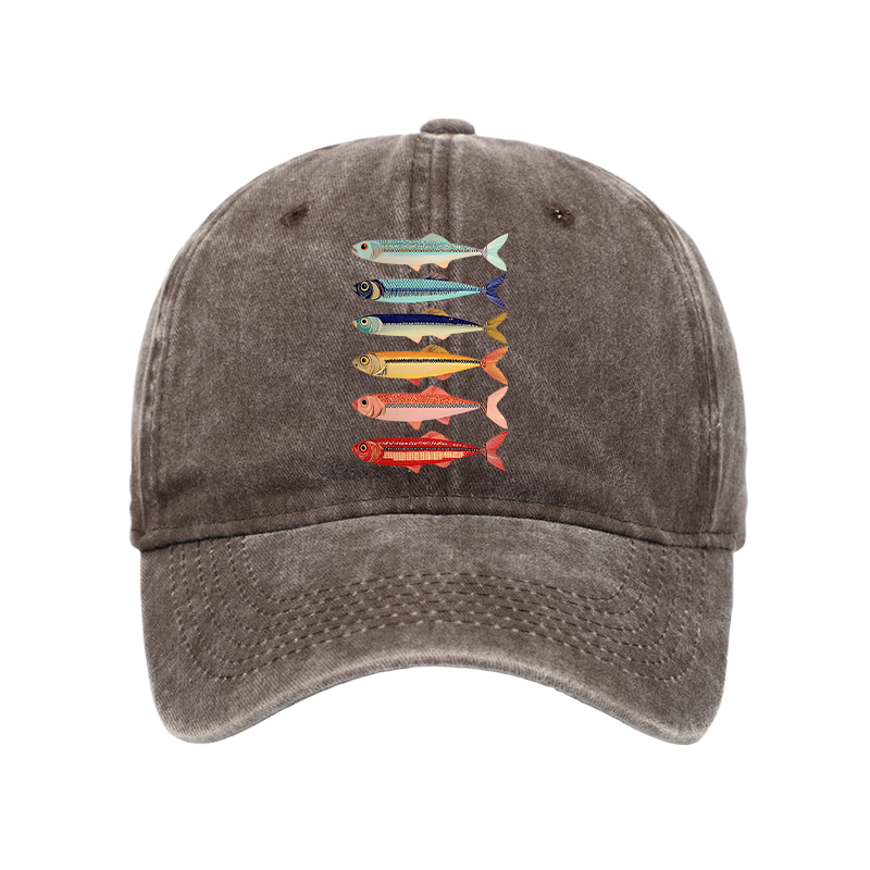 Tokyo-Tiger Colorful Fish Stack Washed Cap