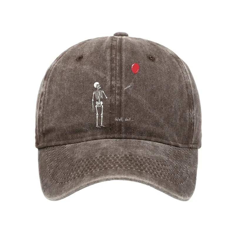 Tokyo-Tiger Skeleton Balloon Meme Washed Cap