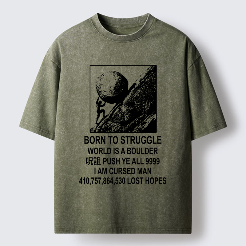 Tokyo‑Tiger Struggle Life Meme Washed T‑Shirt