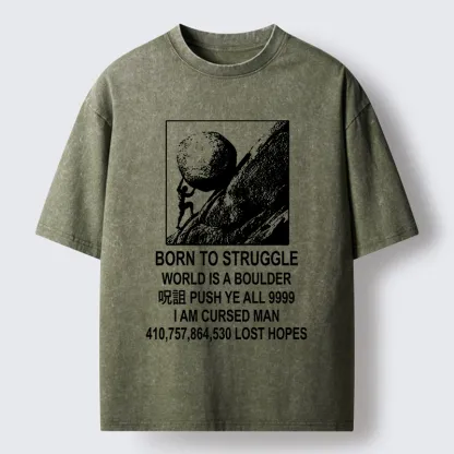 Tokyo‑Tiger Struggle Life Meme Washed T‑Shirt