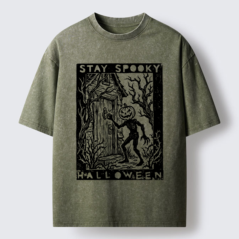 Tokyo‑Tiger Pumpkin Ghost Washed T‑Shirt