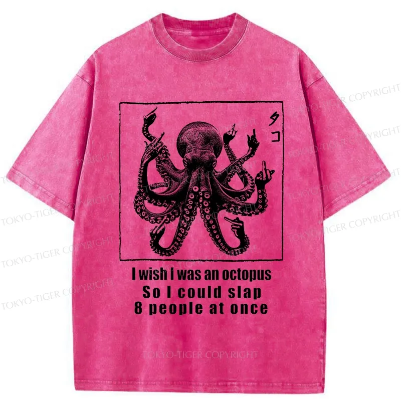 Tokyo-Tiger I Wish I Was An Octopus Washed T-Shirt