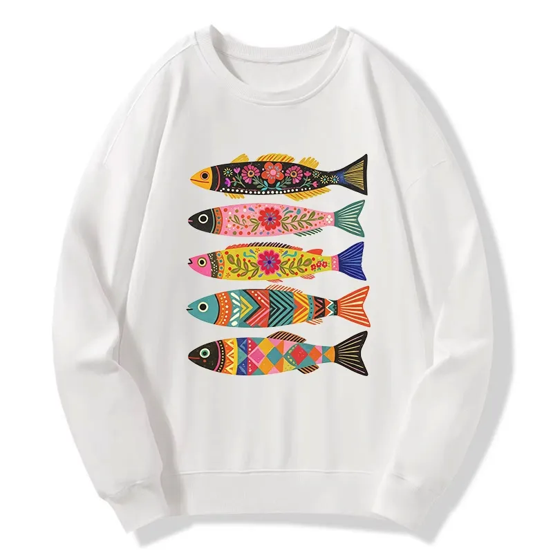 Tokyo-Tiger Colorful Patterned Fish Classic Sweatshirt Sale