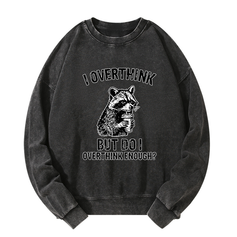 Tokyo-Tiger Constant Overthinking Washed Sweatshirt