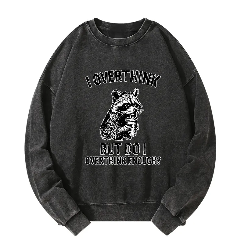 Tokyo-Tiger Constant Overthinking Washed Sweatshirt Sale