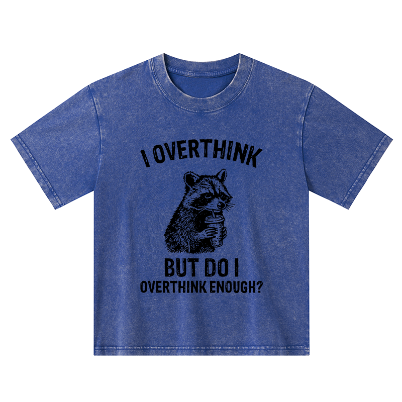 Tokyo-Tiger Constant Overthinking Kids Washed T-Shirt