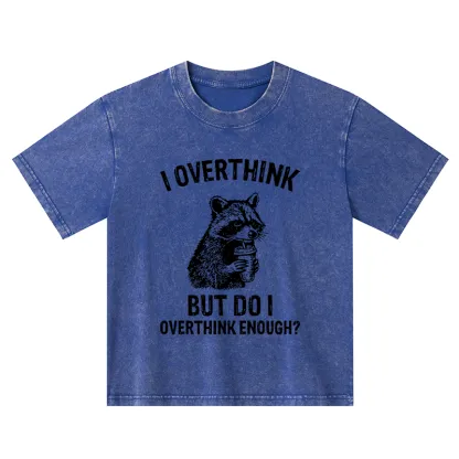 Tokyo-Tiger Constant Overthinking Kids Washed T-Shirt