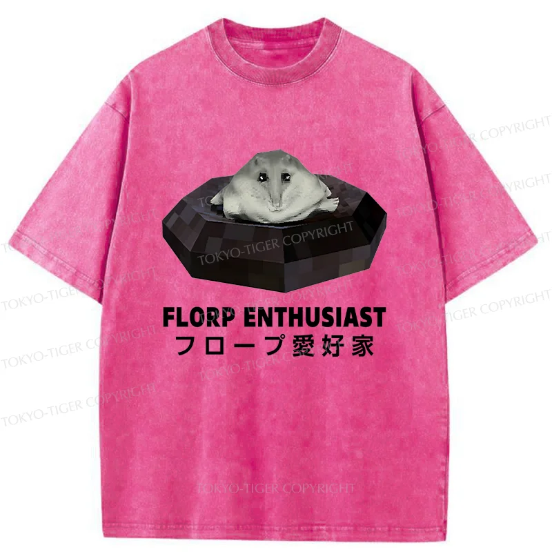 Tokyo-Tiger Florp Enthusiast Funny Washed T-Shirt