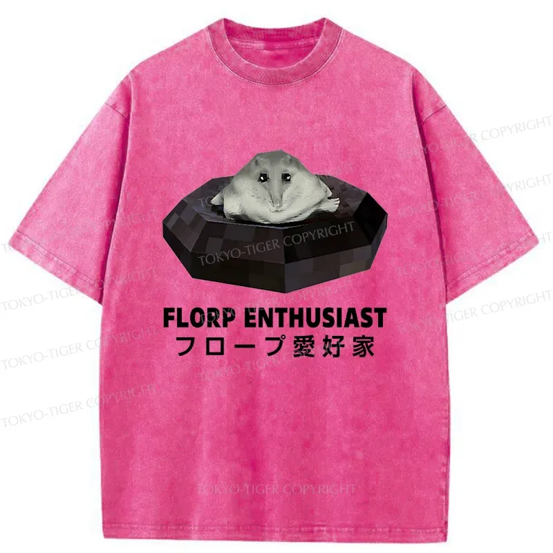 Tokyo-Tiger Florp Enthusiast Funny Washed T-Shirt