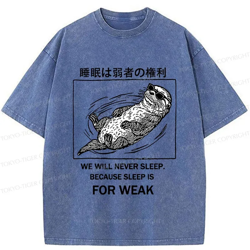 Tokyo-Tiger Sleep Is For Weak Washed T-Shirt