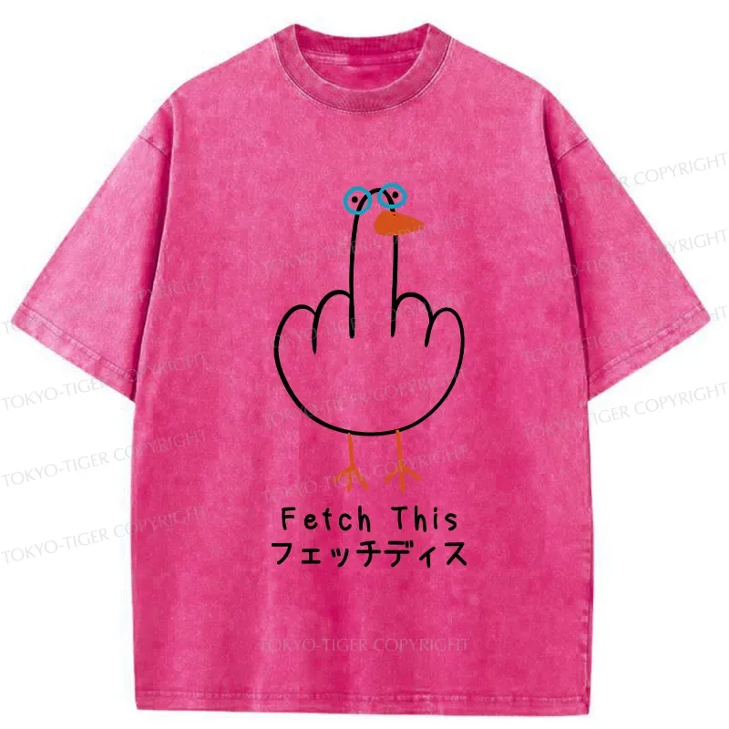 Tokyo-Tiger Funny Middle Finger Goose Washed T-Shirt