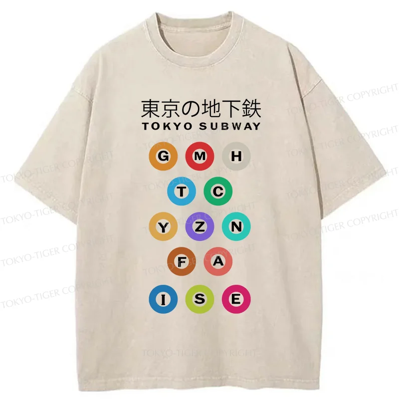 Tokyo-Tiger Tokyo Subway Washed T-Shirt