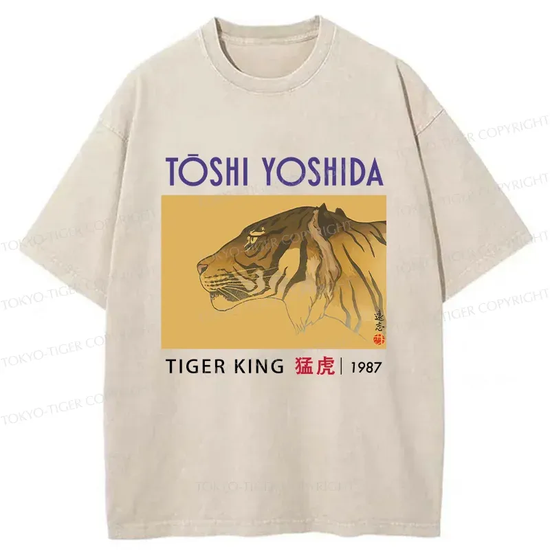 Tokyo-Tiger Heartbeat Rhythm Washed T-Shirt Sale