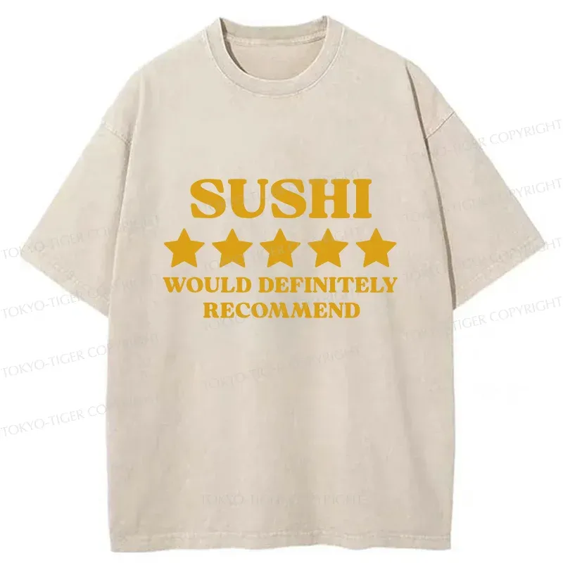 Tokyo-Tiger Recommended Sushi Washed T-Shirt
