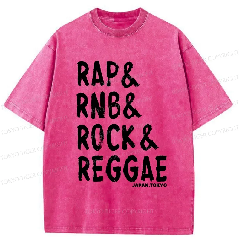 Tokyo-Tiger Music Genre Washed T-Shirt