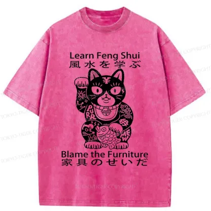 Tokyo-Tiger Learn Feng Shui Washed T-Shirt
