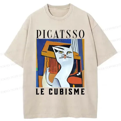 Tokyo-Tiger Picatsso's Cat Washed T-Shirt