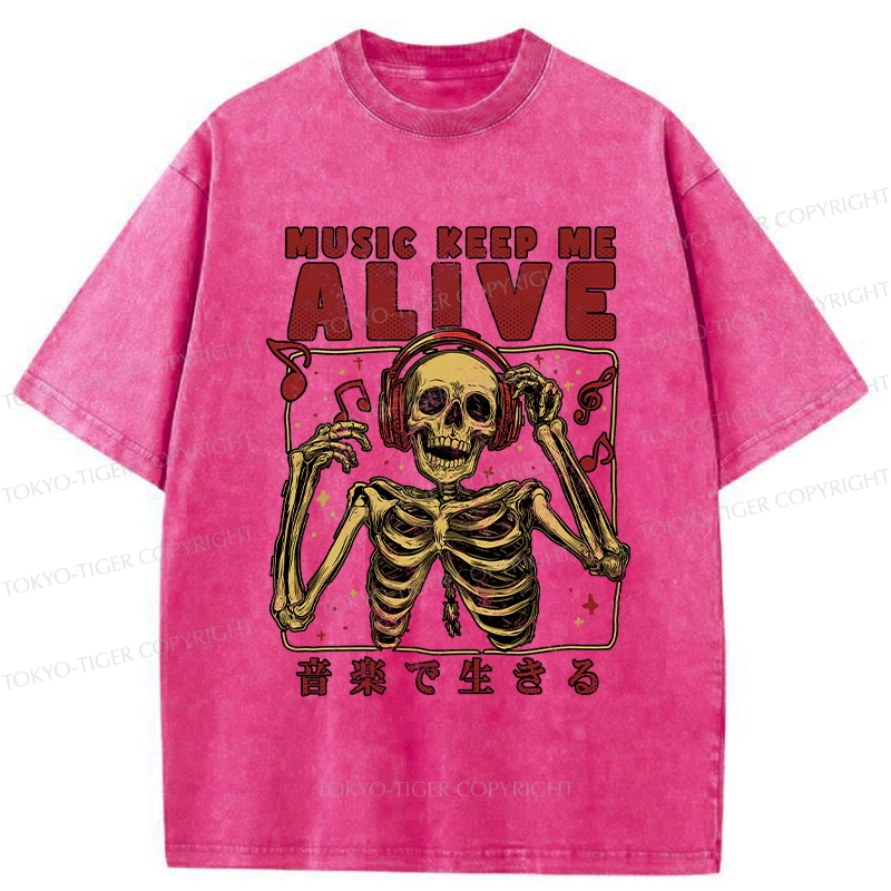 Tokyo-Tiger Music Keep Me Alive Washed T-Shirt