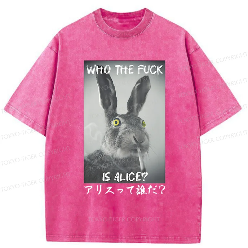 Tokyo-Tiger Who the is Alice? Washed T-Shirt