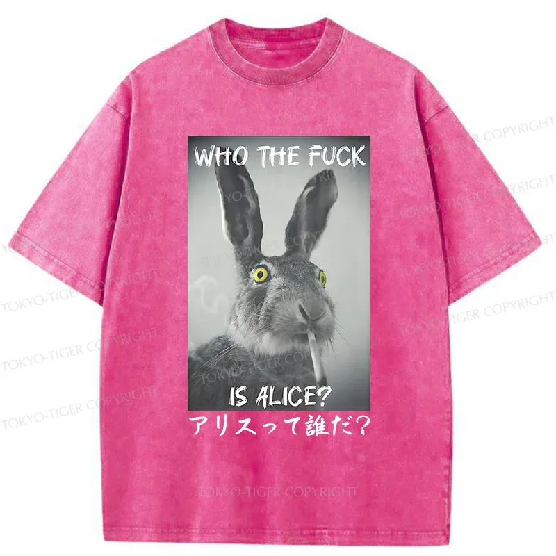 Tokyo-Tiger Who the is Alice? Washed T-Shirt