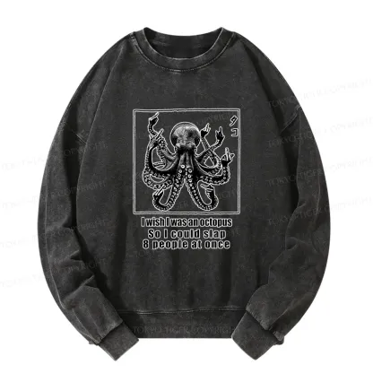Tokyo-Tiger I Wish I Was An Octopus Japan Washed Sweatshirt